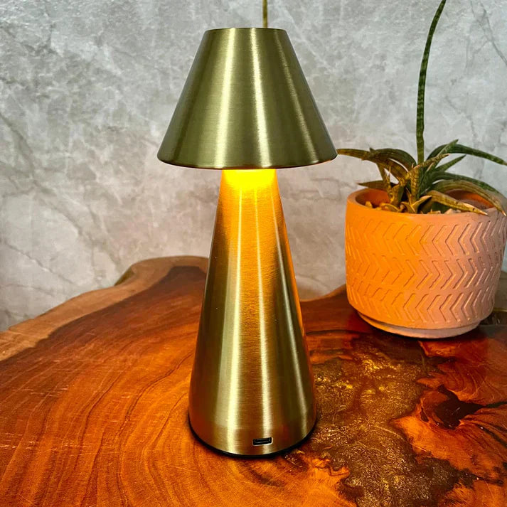 USB Rechargeable Portable Touch Control Dimmable 3 Light Color Tunable Table Lamp for Hotel, Cafe