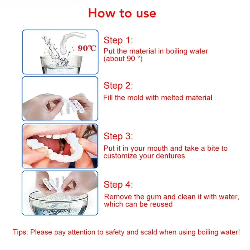 Instant Smile Reusable Snap On Veneers (Upper & Lower)